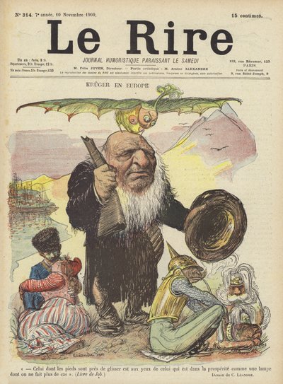 Paul Kruger, ilustracja do Le Rire autorstwa Charles Leandre