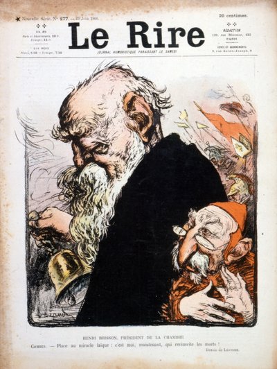 Ilustracja satyryczna okładki Eugene Henri Brisson Le Rire 1906 (grawerowanie) autorstwa Charles Leandre