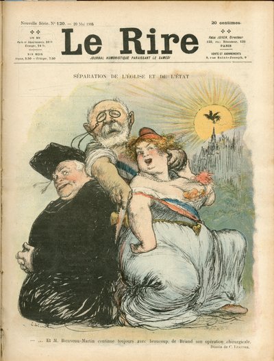 Separacja Kościoła i państwa - okładka „Le Laughing” autorstwa Charles Leandre
