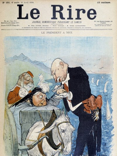 Victoria i Félix Faure w Nicei – autorstwa Léandre, w „”Le Rire”” z 23.04.1898 autorstwa Charles Leandre