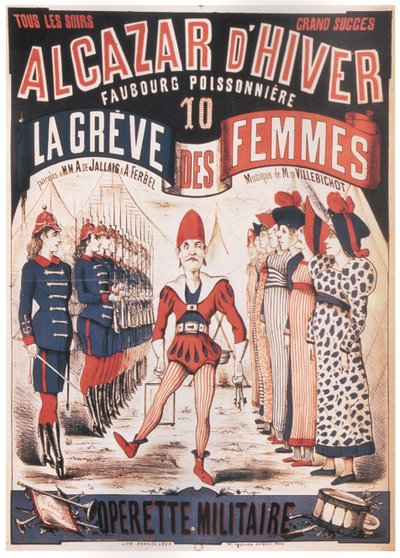 Plakat do Operetki La Grêve des femmes autorstwa A. de Villebichot, 1879-1880 autorstwa Charles Levy