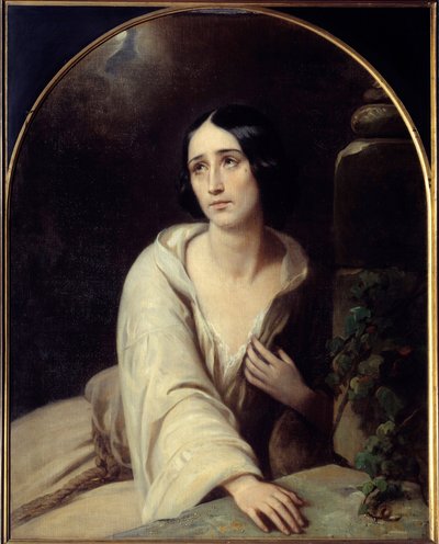Faworyt Gaetano Donizettiego Ilustracja do opery „La favourite” (La favorita). Obraz Charlesa Louisa Bazina (1802-1859) 1840 Paryż, Biblioteka Muzeum Opery autorstwa Charles Louis Bazin