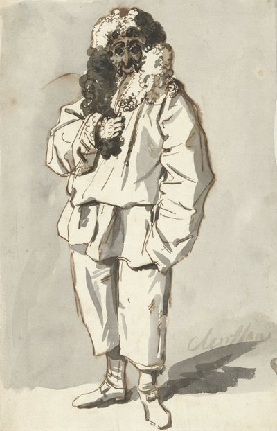 Roman Polichinelle w stroju zapusty autorstwa Charles Louis Clerisseau