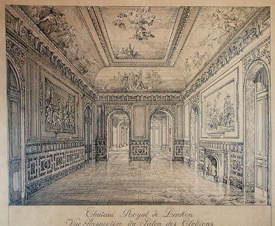 Salon des Clodions w Pałacu Królewskim w Laeken autorstwa Charles Louis Girault