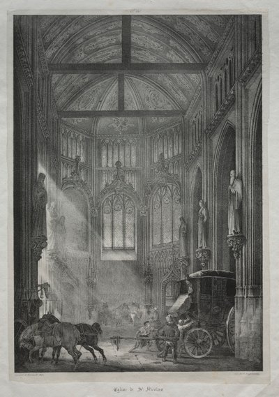 Kościół św. Mikołaja, Rouen, 1823 r. autorstwa Charles Louis Lesaint