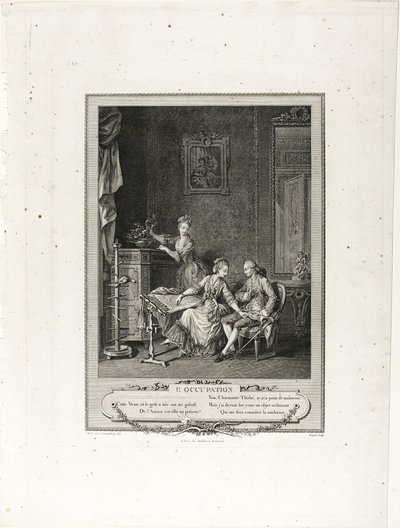 Okupacja, z Monument du Costume Physique et Moral de la fin du Dix-huitième siècle autorstwa Charles Louis Lingée