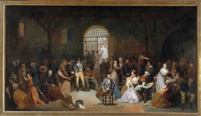 Apel ostatnich ofiar terroru w więzieniu św. Łazarza w lipcu 1795 r. Obraz Charlesa Louisa Mullera (1815-1892) 1795 nd. 5,05 x 8,90 m² autorstwa Charles Louis Lucien Muller