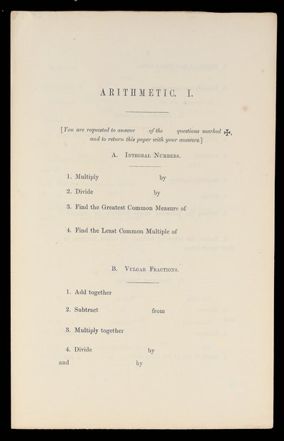 Arytmetyka, Oxford University Press, c.1870 (druk) autorstwa Charles Lutwidge Dodgson