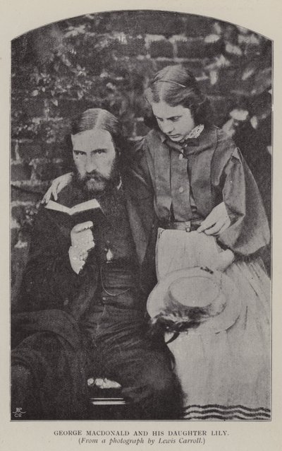 George Macdonald i jego córka Lily (zdjęcie czarno-białe) autorstwa Charles Lutwidge Dodgson