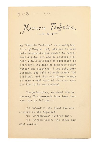 Memoria Technica, Oksford autorstwa Charles Lutwidge Dodgson