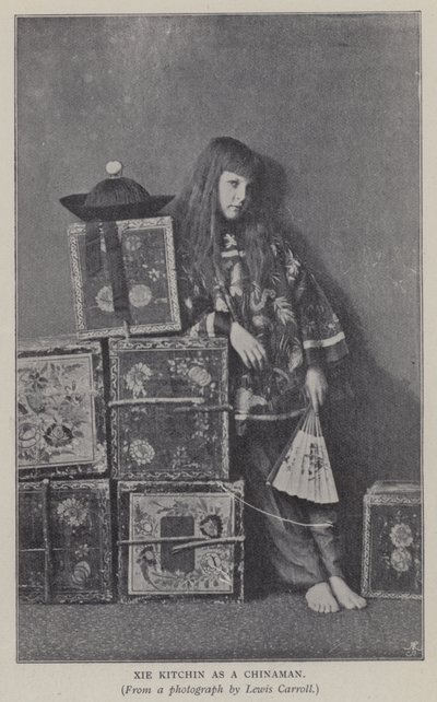 Xie Kitchin jako Chińczyk (zdjęcie czarno-białe) autorstwa Charles Lutwidge Dodgson