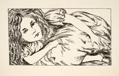 Alicja w domu białych królików, ilustracja z filmu Alices Adventures Under Ground, wyd. 1886 (faksymile) autorstwa Charles Lutwidge Dodgson