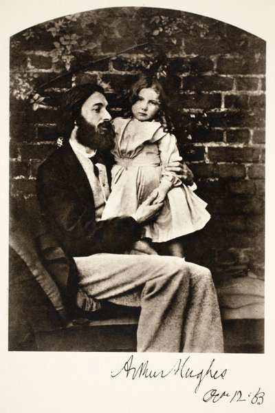 Arthur Hughes i jego córka Agnes, 12.10.1863 (zdjęcie w sepii) autorstwa Charles Lutwidge Dodgson