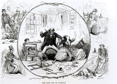 Lew pozbawiony humoru (rycina) (zdjęcie czarno-białe) autorstwa Charles M. Gorway