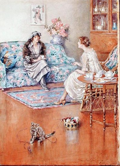 Podwieczorek (akwarela na papierze) autorstwa Charles MacIvor or MacIver Grierson