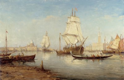 Galeony i gondole w basenie San Marco (Saint Mark a Venice) Obraz Charlesa Malfroya (1862-1918) Obowiązkowa wzmianka: Fundacja kolekcji odnosi się do Prowansji, Marsylii autorstwa Charles Malfroy