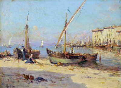 Widok Martigues. Malarstwo Charlesa Malfroya (1862-1918). Olej na drewnie. Wymiary: 29,5x40cm. Obowiązkowa wzmianka: Kolekcja fundacji dotyczy de Provence, Marsylia autorstwa Charles Malfroy