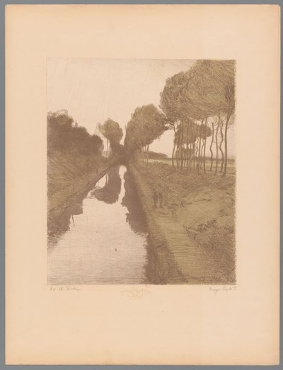 Dwóch spacerowiczów wzdłuż kanału Krajobrazy (tytuł serii) Suite des Paysages (tytuł serii) autorstwa Charles Marie Dulac