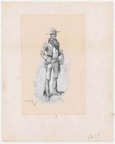 Blanco, dla Charlesa J. Steedmana, Bucking pędzel szałwiowy autorstwa Charles Marion Russell
