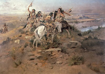 Indianie odkrywają Lewisa i Clarka autorstwa Charles Marion Russell