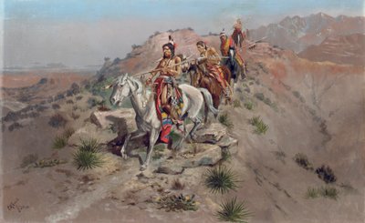 Na wojennej ścieżce, 1895 autorstwa Charles Marion Russell