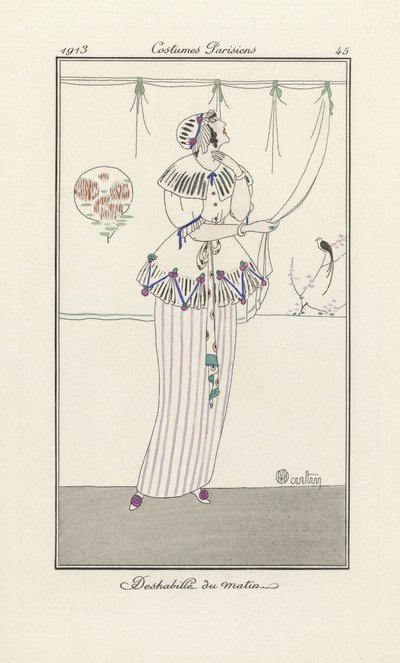Poranny peniuar, z Costumes Parisien, wyd. 1913 (odbitka szablonowa) autorstwa Charles Martin