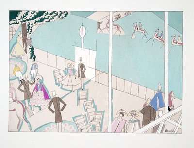 Les Courses z Sports & Entertainment, pub. 1914 (odbitka szablonowa) autorstwa Charles Martin