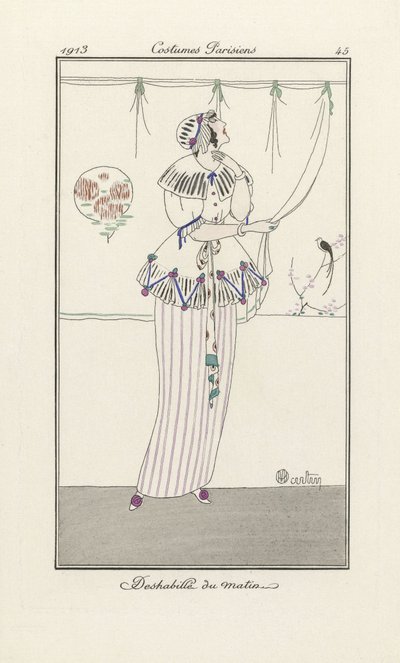 Morning Dress, z Costumes Parisiens, wyd. 1913 (odbitka szablonowa) autorstwa Charles Martin