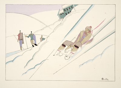 Sanie, od Sports & Entertainment, pub. 1914 (odbitka szablonowa) autorstwa Charles Martin