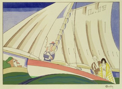 Żeglarstwo, ok. 1920 (szablon na papierze) autorstwa Charles Martin