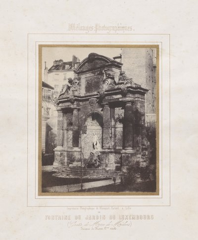 Fontanna w Ogrodzie Luksemburskim (Grota Marii de Medici) autorstwa Charles Marville