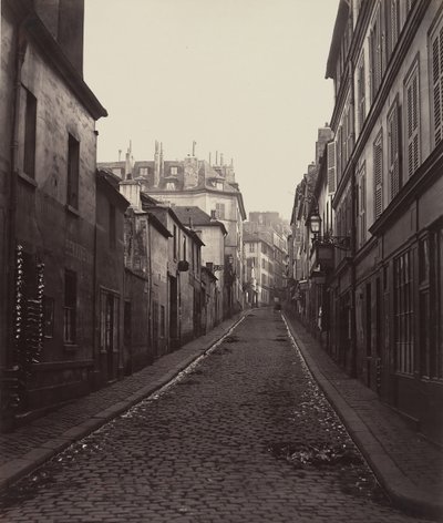 Rue Neuve-Coquenard z Rue Lamartine, lata 70. XIX wieku. autorstwa Charles Marville