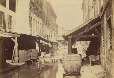 [Garbarnia nad brzegiem Bièvre] / [Bièvre i garbarnie, obecnie kanał suterenowy]. autorstwa Charles Marville
