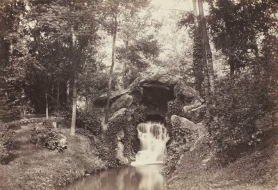 Widok Małej Groty w kierunku Stawu Jelenia, Bois de Boulogne, 1858. autorstwa Charles Marville