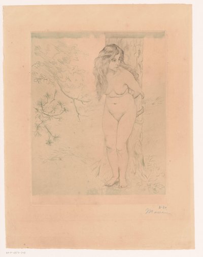Eva oparta o drzewo autorstwa Charles Maurin (signed by artist)