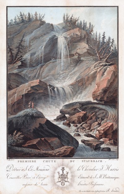 Premiere Chute Du Staubbach, koniec
XVIII - początek XIX wieku (akwaforta i akwatinta) autorstwa Charles Melchior Descourtis