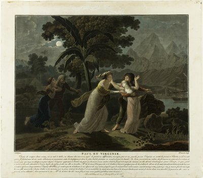 Odlot, płyta 4 z Paul et Virginie autorstwa Charles Melchior Descourtis