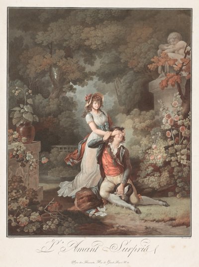 Zaskoczony kochanek LAmant Surpris, c. 1798. autorstwa Charles Melchior Descourtis