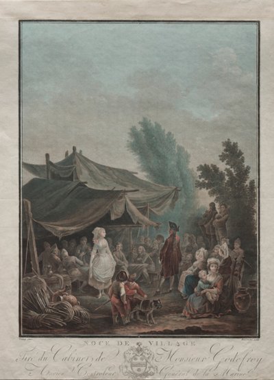 Wesele wiejskie, 1785. autorstwa Charles Melchior Descourtis
