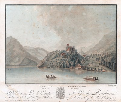 Widok z Rinkenberg na jezioro Brenz autorstwa Charles Melchior Descourtis