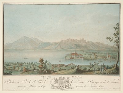 Widok z Schadau na jezioro Thun (za Klemensem) autorstwa Charles Melchior Descourtis