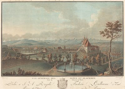 Ogólny widok na Alpy i lodowce autorstwa Charles Melchior Descourtis