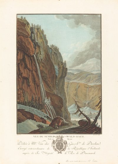 Vue du Schild-Wald-Bach chwali Hiver autorstwa Charles Melchior Descourtis after Caspar Wolf