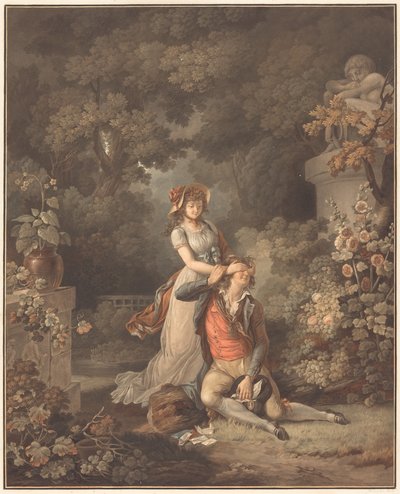 Zaskoczony kochanek autorstwa Charles Melchior Descourtis after Jean Frederic Schall