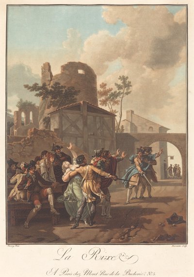 La Rixe (Bójka) autorstwa Charles Melchior Descourtis after Nicolas Antoine Taunay