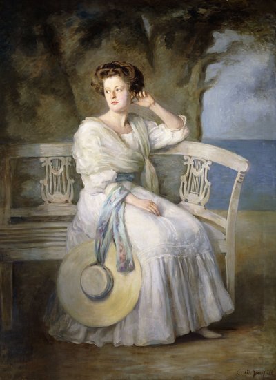 Portret damy w niebieskiej sukience autorstwa Charles Mendelssohn Horsfall