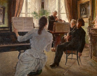 Kwartet (olej na desce) autorstwa Charles Mertens