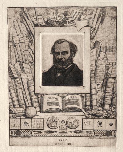 Armand Gueraud z Nantes, drukarz i literat autorstwa Charles Meryon