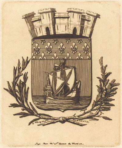 Symboliczne ramiona miasta Paryża autorstwa Charles Meryon