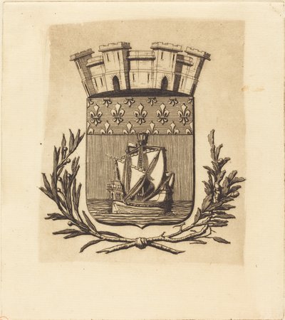 Symboliczne ramiona miasta Paryża autorstwa Charles Meryon